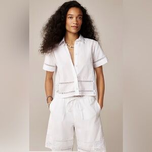 J.Crew Gamine eyelet-trim shirt